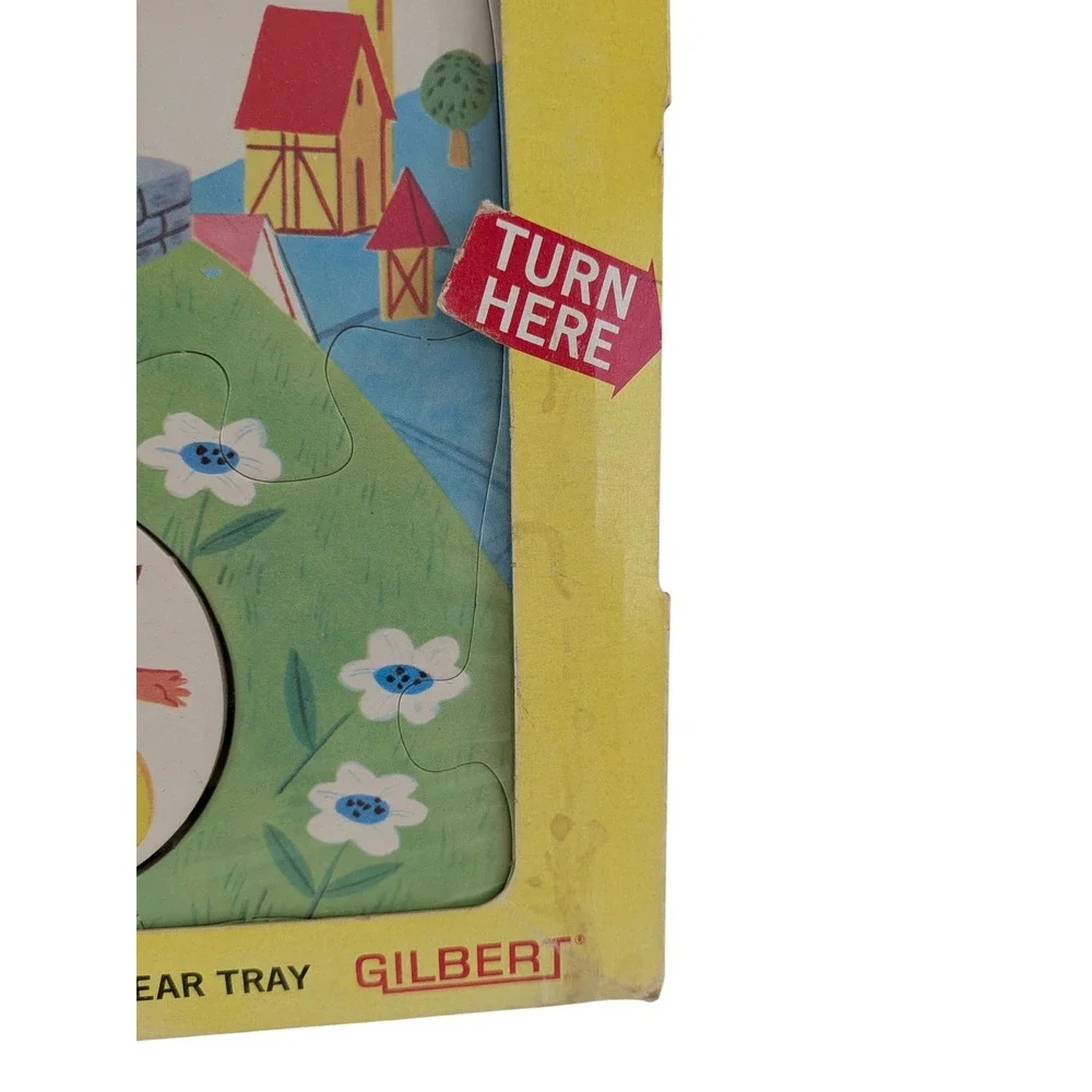 Vintage 1965 Tommy Turner 3 Motion Puzzles Gilbert Nursery Rhymes Set No 1